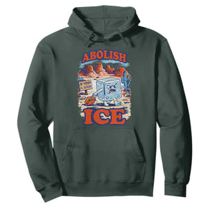 Abolish Ice Protest Hoodie Retro Protest No Human Is Illegal TS10 Dark Forest Green Print Your Wear