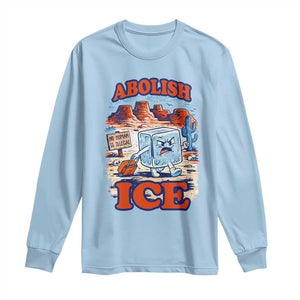 Abolish Ice Protest Long Sleeve Shirt Retro Protest No Human Is Illegal TS10 Light Blue Print Your Wear