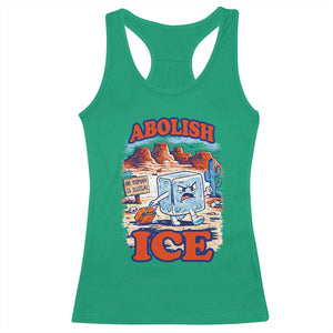 Abolish Ice Protest Racerback Tank Top Retro Protest No Human Is Illegal TS10 Irish Green Print Your Wear