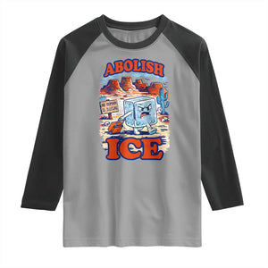 Abolish Ice Protest Raglan Shirt Retro Protest No Human Is Illegal TS10 Sport Gray Black Print Your Wear