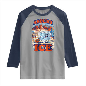 Abolish Ice Protest Raglan Shirt Retro Protest No Human Is Illegal TS10 Sport Gray Navy Print Your Wear