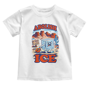 Abolish Ice Protest Toddler T Shirt Retro Protest No Human Is Illegal TS10 White Print Your Wear