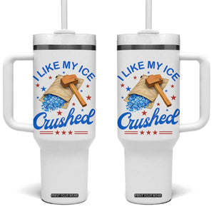 Subtle Abolish ICE Tumbler With Handle Funny Vintage I Like My Ice Crushed TS10 One Size: 40 oz White Print Your Wear