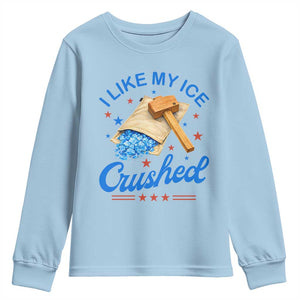 Subtle Abolish ICE Youth Sweatshirt Funny Vintage I Like My Ice Crushed TS10 Light Blue Print Your Wear
