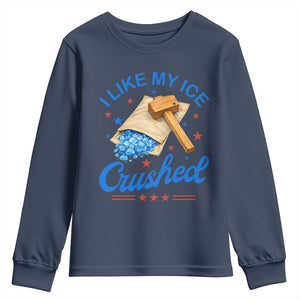 Subtle Abolish ICE Youth Sweatshirt Funny Vintage I Like My Ice Crushed TS10 Navy Print Your Wear