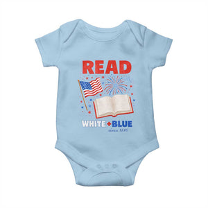 Patriotic Bookish 4th Of July Read White Blue Since 1776 Baby Onesie TS10 Light Blue Print Your Wear