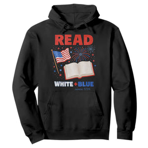 Patriotic Bookish 4th Of July Read White Blue Since 1776 Hoodie TS10 Black Print Your Wear