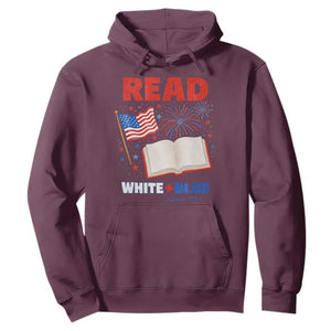 Patriotic Bookish 4th Of July Read White Blue Since 1776 Hoodie TS10 Maroon Print Your Wear