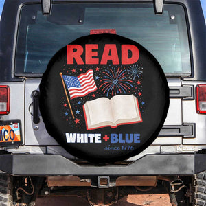 Patriotic Bookish 4th Of July Read White Blue Since 1776 Spare Tire Cover TS10 No hole Black Print Your Wear