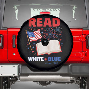 Patriotic Bookish 4th Of July Read White Blue Since 1776 Spare Tire Cover TS10 Black Print Your Wear