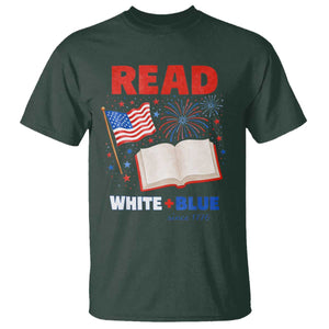 Patriotic Bookish 4th Of July Read White Blue Since 1776 T Shirt TS10 Dark Forest Green Print Your Wear