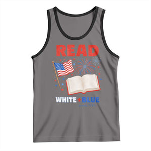 Patriotic Bookish 4th Of July Read White Blue Since 1776 Tank Top TS10 Deep Heather Black Print Your Wear