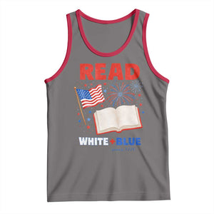 Patriotic Bookish 4th Of July Read White Blue Since 1776 Tank Top TS10 Deep Heather Red Print Your Wear