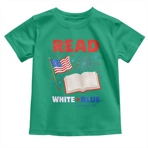 Patriotic Bookish 4th Of July Read White Blue Since 1776 Toddler T Shirt TS10 Irish Green Print Your Wear