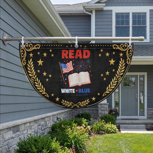 Bookish 4th Of July Read White Blue Since 1776 Patriotic Fan Flag