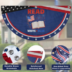 Bookish 4th Of July Read White Blue Since 1776 Patriotic Fan Flag