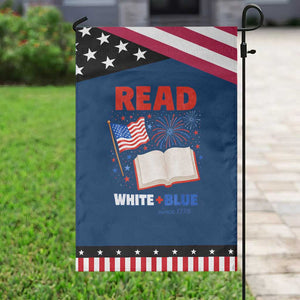 Patriotic Bookish 4th Of July Read White Blue Since 1776 Garden Flag TS10 Classic Blue Black Print Your Wear