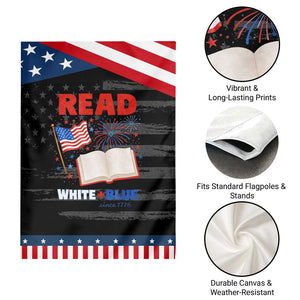 Patriotic Bookish 4th Of July Read White Blue Since 1776 Garden Flag TS10 Print Your Wear