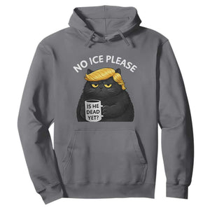 No ICE Protest Hoodie Is He Dead Yet Black Cat Meme TS10 Charcoal Print Your Wear