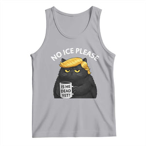 No ICE Protest Tank Top Is He Dead Yet Black Cat Meme TS10 Athletic Heather Print Your Wear