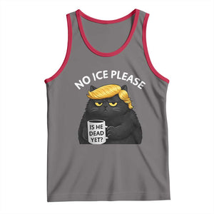 No ICE Protest Tank Top Is He Dead Yet Black Cat Meme TS10 Deep Heather Red Print Your Wear