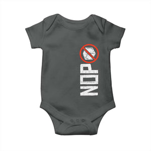 No ICE Protest Baby Onesie Nope Sign Vertical TS10 Dark Heather Print Your Wear
