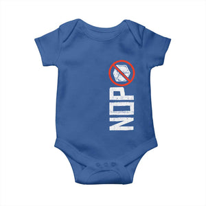 No ICE Protest Baby Onesie Nope Sign Vertical TS10 Royal Blue Print Your Wear