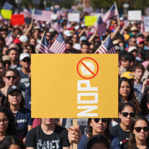 No ICE Protest Protest Sign Nope Sign Vertical TS10 Horizontal 18" × 24" Yellow Print Your Wear