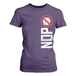 No ICE Protest T Shirt For Women Nope Sign Vertical TS10 Purple Print Your Wear