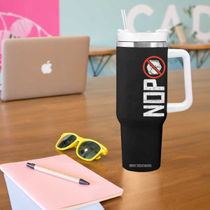 No ICE Protest Tumbler With Handle Nope Sign Vertical TS10 Print Your Wear