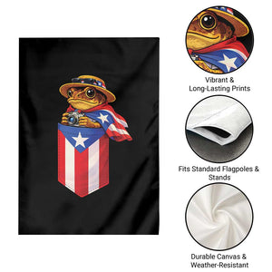 Funny Coqui Frog Puerto Rico Flag Garden Flag Puerto Rican Taino Buricua Borinquen TS10 Print Your Wear