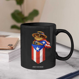 Funny Coqui Frog Puerto Rico Flag Coffee Mug Puerto Rican Taino Buricua Borinquen TS10 Print Your Wear