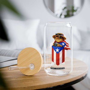 Funny Coqui Frog Puerto Rico Flag Glass Can Puerto Rican Taino Buricua Borinquen TS10 Print Your Wear