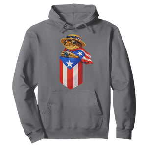 Funny Coqui Frog Puerto Rico Flag Hoodie Puerto Rican Taino Buricua Borinquen TS10 Charcoal Print Your Wear