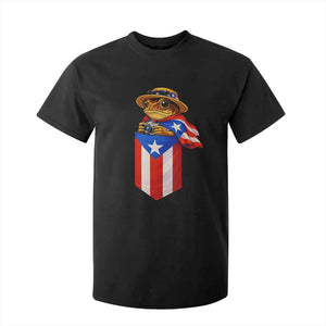 Funny Coqui Frog Puerto Rico Flag T Shirt For Kid Puerto Rican Taino Buricua Borinquen TS10 Black Print Your Wear