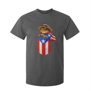 Funny Coqui Frog Puerto Rico Flag T Shirt For Kid Puerto Rican Taino Buricua Borinquen TS10 Dark Heather Print Your Wear