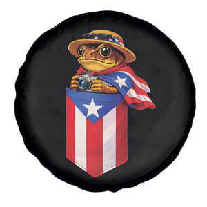 Funny Coqui Frog Puerto Rico Flag Spare Tire Cover Puerto Rican Taino Buricua Borinquen TS10 Print Your Wear