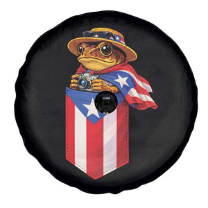 Funny Coqui Frog Puerto Rico Flag Spare Tire Cover Puerto Rican Taino Buricua Borinquen TS10 Print Your Wear