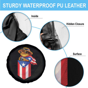 Funny Coqui Frog Puerto Rico Flag Spare Tire Cover Puerto Rican Taino Buricua Borinquen TS10 Print Your Wear