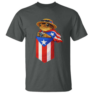 Funny Coqui Frog Puerto Rico Flag T Shirt Puerto Rican Taino Buricua Borinquen TS10 Dark Heather Print Your Wear