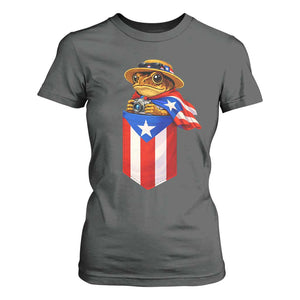 Funny Coqui Frog Puerto Rico Flag T Shirt For Women Puerto Rican Taino Buricua Borinquen TS10 Dark Heather Print Your Wear