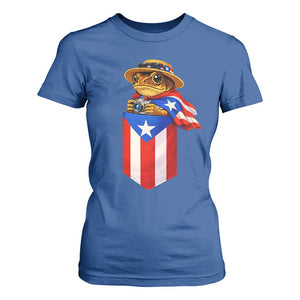 Funny Coqui Frog Puerto Rico Flag T Shirt For Women Puerto Rican Taino Buricua Borinquen TS10 Royal Blue Print Your Wear