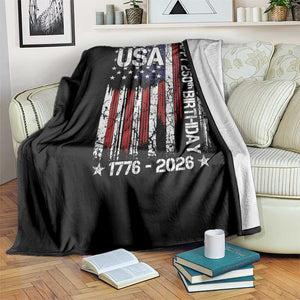 250 Years America Anniversary Flag Throw Blanket 4th of July Patriotic Independence Day TS10 Print Your Wear