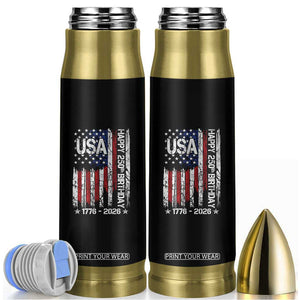 250 Years America Anniversary Flag Bullet Tumbler 4th of July Patriotic Independence Day TS10 Black Print Your Wear