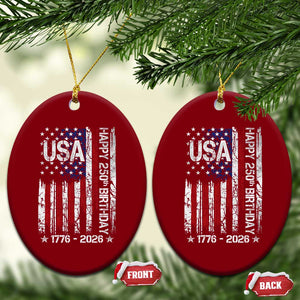 250 Years America Anniversary Flag Ceramic Ornament 4th of July Patriotic Independence Day TS10 Print Your Wear