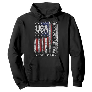 250 Years America Anniversary Flag Hoodie 4th of July Patriotic Independence Day TS10 Black Print Your Wear