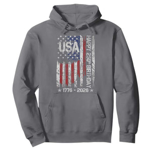 250 Years America Anniversary Flag Hoodie 4th of July Patriotic Independence Day TS10 Charcoal Print Your Wear
