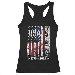 250 Years America Anniversary Flag Racerback Tank Top 4th of July Patriotic Independence Day TS10 Black Print Your Wear