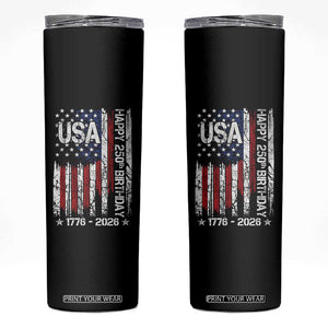 250 Years America Anniversary Flag Skinny Tumbler 4th of July Patriotic Independence Day TS10 Black Print Your Wear