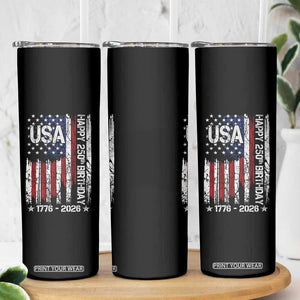 250 Years America Anniversary Flag Skinny Tumbler 4th of July Patriotic Independence Day TS10 Print Your Wear